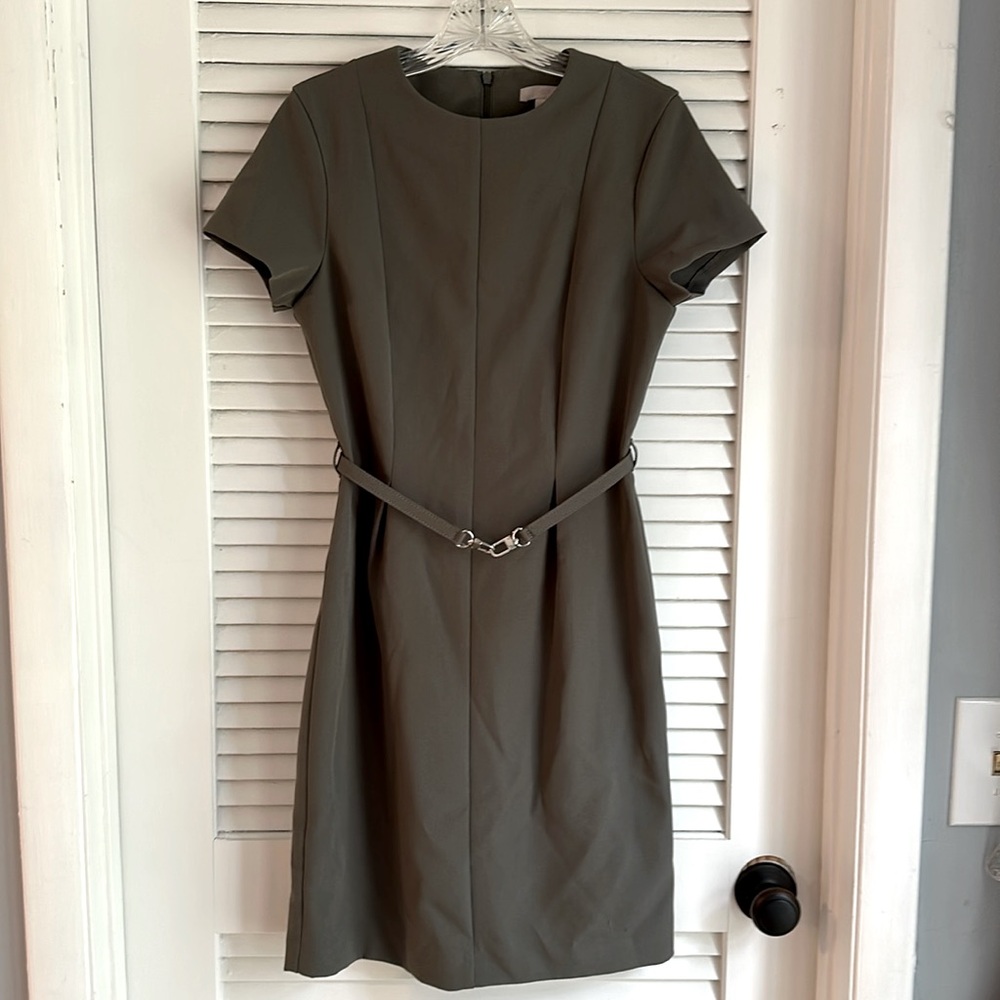 H&M Olive Drab Belted Mini Dress, Size S